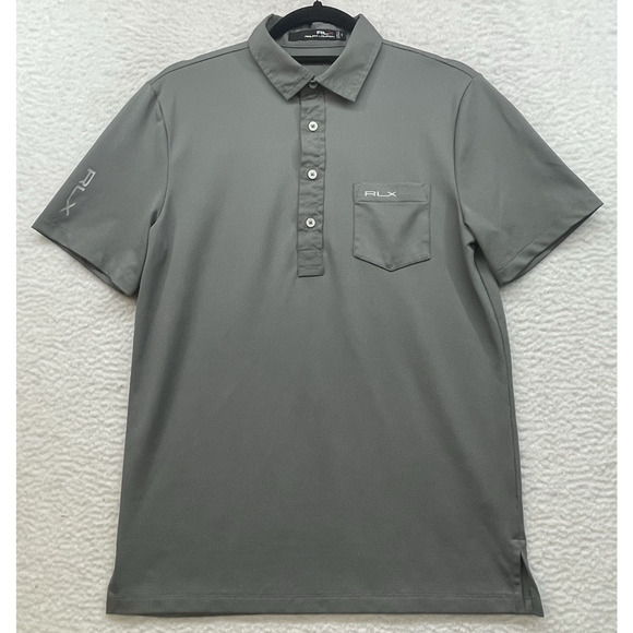 RLX Ralph Lauren Shirt Mens Small Gray Polo Golf Pocket Logo Performance Casual - Picture 1 of 10